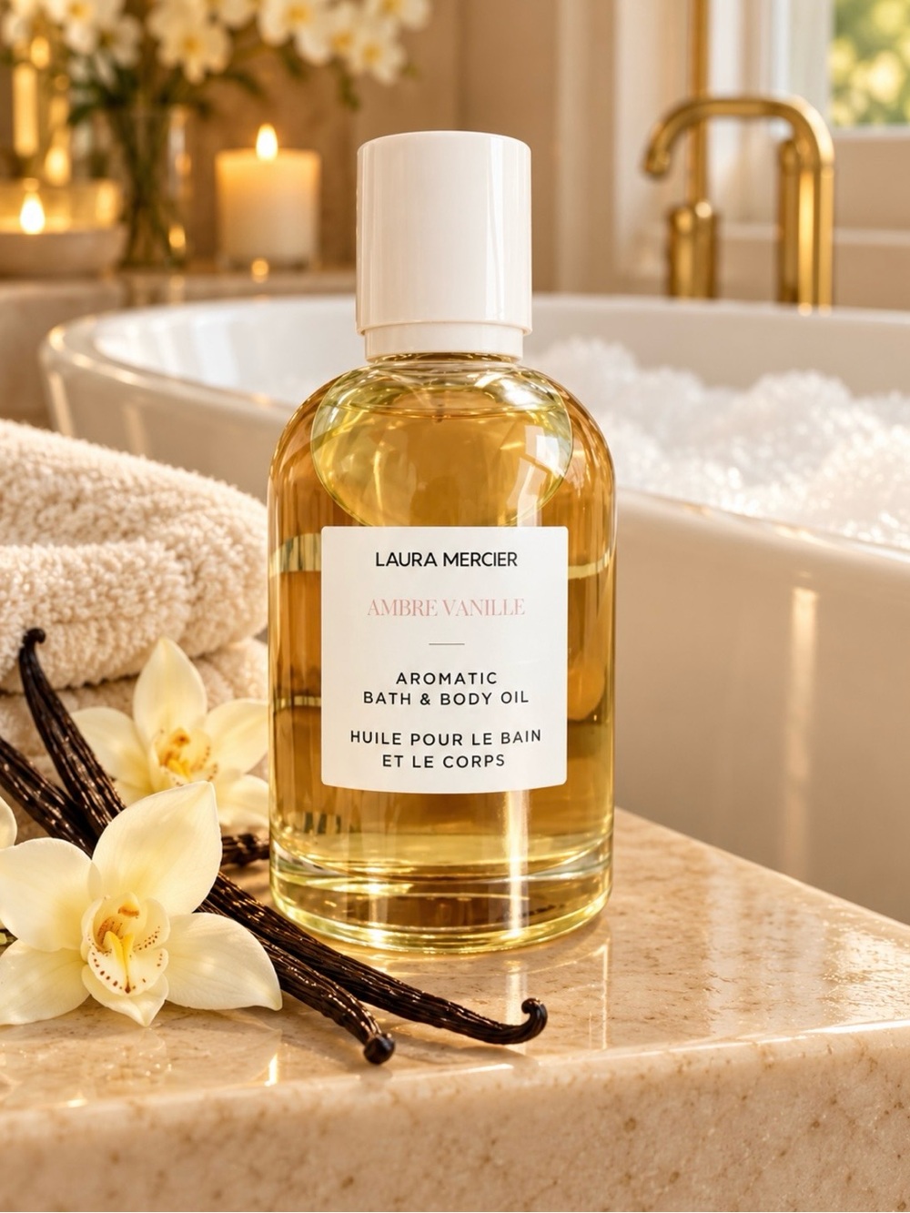 Laura Mercier Ambre Vanille Aromatic Bath & Body Oil - NEW